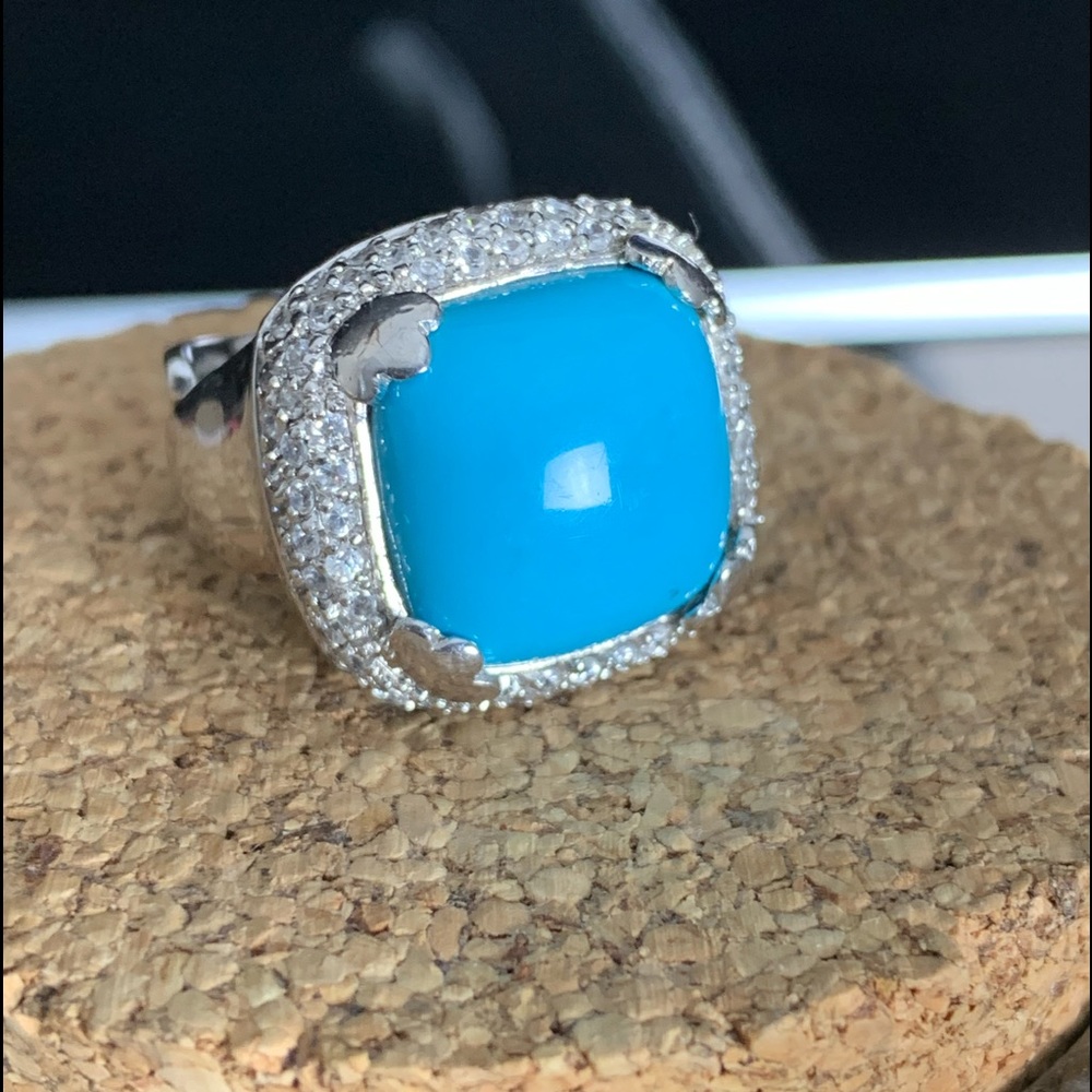 HOST PICK! Turquoise Cocktail Ring .925 - Picture 3 of 9